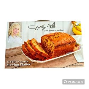 DOLLY PARTON Floral Ceramic Serving Platter